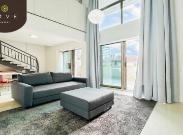 Apartamento · 73m² · 1 Quarto · 1 Vaga · Apartamento duplex, mobiliado, 01 suíte, 01 vaga de garagem no Condomínio Batel Home no bairro Batel