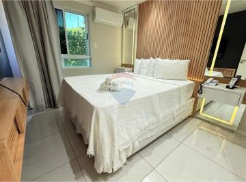 Apartamento · 38m² · 1 Quarto · 1 Vaga · FLAT REFORMADO E MOBILIADO , PÉ NA AREIA EM PONTA NEGRA- Ac. Financiamento