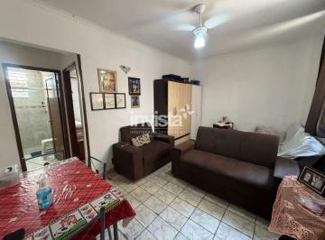 Apartamento · 50m² · 1 Quarto · 1 Vaga · Apartamento Térreo à venda em Santos (Encruzilhada) – 1 quarto, quintal e 1 vaga
