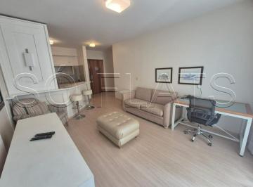 Apartamento · 56m² · 1 Quarto · 1 Vaga · Flat à venda em Alphaville 56m² mobiliado no Sequoia com varanda e 1 vaga
