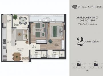 Apartamento · 74m² · 2 Quartos · 1 Vaga · Apartamento 2 quartos em Campinas, São José | Estação Continente