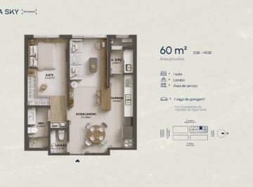 Planta humanizada apartamento final 03B - 1 su te (imagem ilustrativa - mobili rio n o inclu do) · Apartamento 1 quarto Campinas São José WOA Sky Residence