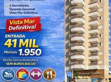 Apartamento · 55m² · 2 Quartos · 1 Vaga · Pé na Areia,2dorm ENTRADA, R$41mil de Entrada, ao lado Shopping Mirim,1vaga, lazer, 1.950 Mênsal