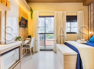 Apartamento · 28m² · 1 Quarto · Studio mobiliado no Brooklin | Varanda, lazer completo e fácil acesso à Berrini
