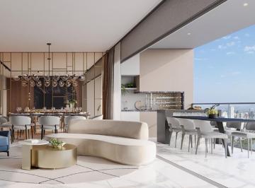 Sala de estar e jantar aberta para a sacada (imagem ilustrativa) · Apartamento com 168m² e 3 Suítes no Lotisa Skyline