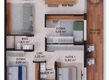 Apartamento · 123m² · 3 Quartos · 2 Vagas · Apartamento 3 Quartos no Pátio Das Artes - Pedra Branca