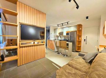 Sala de Estar e Jantar do Apartamento no Sirius Patriani · Apartamento Mobiliado c/ Vista Panorâmica (30º+ Andar) no Sirius Patriani – Campinas/SP