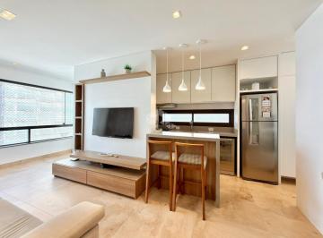 Apartamento · 100m² · 3 Quartos · 1 Vaga · Apartamento 3 dormitórios/quartos, mobiliado e decorado e com vista mar no bairro Navegantes em Capã
