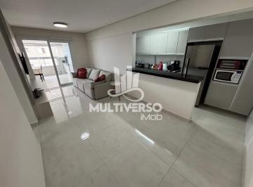 Apartamento · 90m² · 2 Quartos · 2 Vagas · Apartamento à Venda com Vista Mar em Vila Caiçara, Praia Grande – 2 Dorms, 1 Suíte, Financia