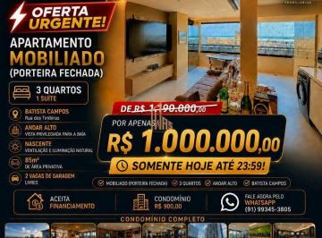 951lwho2yti3mze0zdgxmzkw_md · Apartamento com 3 Quartos na Batista Campos, 85m², Mobiliado -WAY Batista Campos