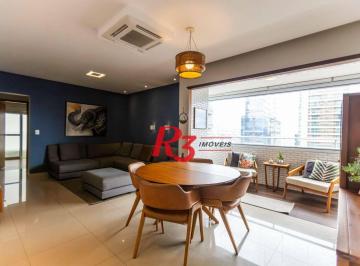 86a2f968972707a5753e32b28606420ba6650608 · Apartamento com 3 dormitórios à venda, 143 m² por R$ 2.100.000,00 - Pompéia - Santos/SP