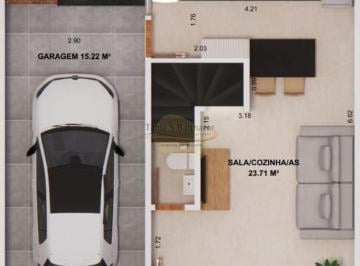 Casa · 89m² · 2 Quartos · 1 Vaga · Sobrado Novo em Villagio. Fino acabamento. Bairro Marapé, em Santos/SP.