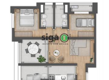 Apartamento · 67m² · 2 Quartos · 1 Vaga · Apartamento 2 dormitórios e 1 vaga no Jardins - Sofisticação, Mobilidade ao Lado da Paulista