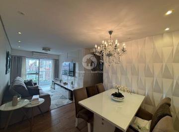 Apartamento · 76m² · 2 Quartos · 1 Vaga · Apartamento 2 quartos andar alto- vista livre e lazer completo no Embaré - Santos/SP
