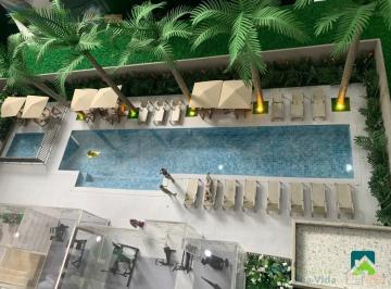 Piscinas e Solario · Parque Guarapiranga. Apto 2 dormitórios e terraço, 37m². Lazer, zona Sul, Guarapiranga, metro cptm S
