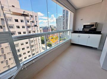 Varanda · Apartamento com Suíte e Varanda Gourmet para Alugar – Boqueirão – Santos/SP