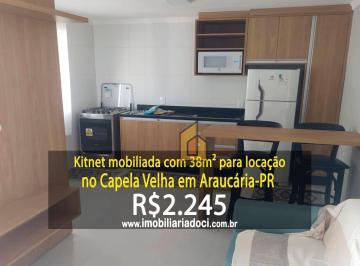 33d18ed5f3059043157522a125ed00437e02a1ef · Kitnet mobiliada com 38m² no Capela Velha em Araucária-PR - Locação por R$2.245,00