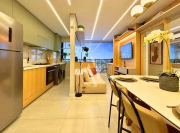 Sala de Estar e Jantar c/ Cozinha Integrada - Yees Mansões Residencial · Apartamento com 2 dormitórios à venda, 53 m² por R$ 479.000,00 - Mansões Santo Antônio - Campinas/SP