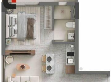 10a1d1e74fc363e00015761f3fdf1a7ebac54f7a · Lange, Turin Studio 32m² Open Space com sacada no Batel