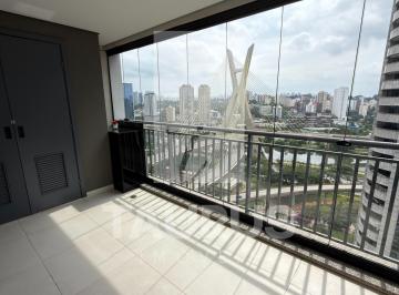 Foto 01 · Apartamento para locação de alto padrão na Cidade Monções, São Paulo-SP: 1 quarto, 1 suíte, 1 vaga,