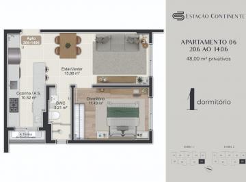 Apartamento · 48m² · 1 Quarto · 1 Vaga · Apartamento 1 quarto Campinas São José Estação Continente