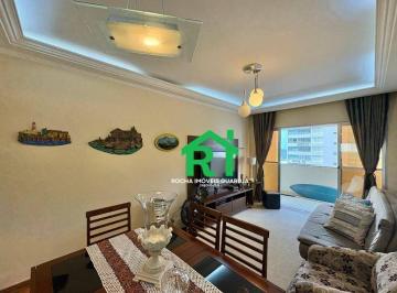 Sala · Apartamento à beira mar com 2 quartos (1 suíte), 1 vaga à venda em Pitangueiras, Guarujá