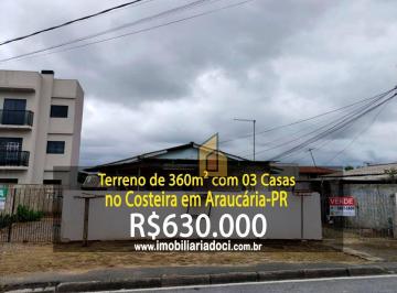 803d38e73d6c6601a9d070513af7eb65231bf6f2 · Terreno de 360m² com 03 casas no Costeira em Araucária-PR  - A venda por R$630.000,00