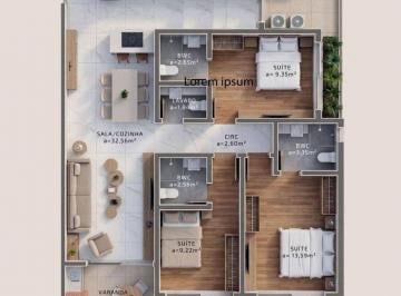 2e2e5a51d35b446739603853274ef8e035d6ba3b · Apartamento com 3 suites à venda por R$ 1.481.466 - Jurerê - Florianópolis/SC