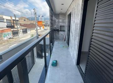 Casa de 2 quartos, Praia Grande · sobrado da frente em condomínio 02 dormitórios com sacada 300 m mar otimo valor