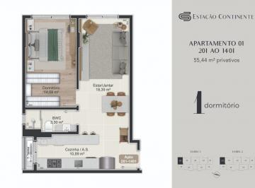 Apartamento · 55m² · 1 Quarto · 1 Vaga · Apartamento 1 quarto Campinas São José Estação Continente