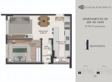 Apartamento · 48m² · 1 Quarto · 1 Vaga · Apartamento 1 quarto Campinas São José Estação Continente