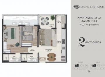 Apartamento · 74m² · 2 Quartos · 1 Vaga · Apartamento 2 quartos Campinas São José Estação Continente