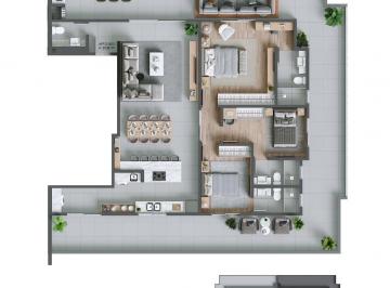 Planta humanizada 1802 - 3 su tes (imagem ilustrativa - mobili rio e decora  o n o inclu dos) · Cobertura 3 quartos Agronômica Florianópolis Stuttgart