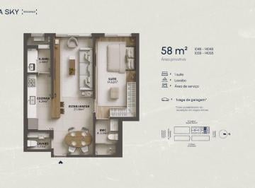Planta humanizada apartamento final 04B - 1 su te (imagem ilustrativa - mobili rio n o inclu do) · Apartamento 1 quarto em Campinas, São José | Woa Sky Residence