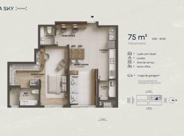 Planta humanizada apartamento final 02B - 1 su te (imagem ilustrativa - mobili rio n o inclu do) · Apartamento 1 quarto Campinas São José Woa Sky Residence