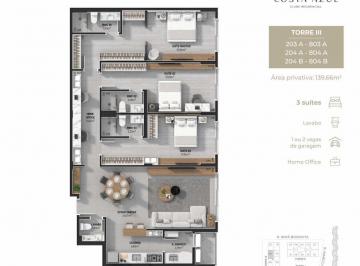 Planta humanizada final 03A, 04A e 04B Torre III (imagem ilustrativa - mobili rio n o inclu do) · Apartamento 3 quartos Jardim Atlântico Florianópolis Costa Azul Clube Residencial