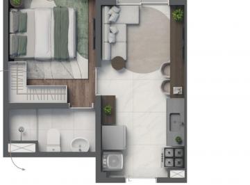 Planta 01 - 1 dorm 24,33m² · Apartamento em Santo Amaro São Paulo SP