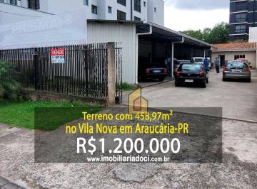 884be3a3cdb21aca3fae08b909e22dc90c067565 · Terreno com 458,97m² no Vila Nova em Araucária-PR - A venda por R$1.200.000,00