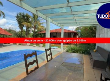 Foto 01 · Tudo Imóveis - Vende ou aluga no Lago Oeste Brasília - Chácara com Galpão na beira da pista, total 2