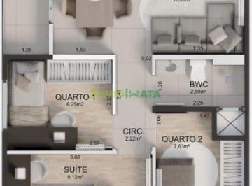 Apartamento · 59m² · 3 Quartos · 1 Vaga · VENDA | Apartamento, com 3 dormitórios em Jardim Guaporé, Maringá