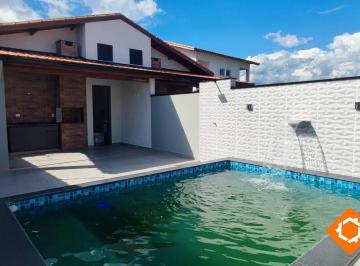 Casa · 90m² · 3 Quartos · 2 Vagas · CASA NA PRAIA COM PISCINA E ESPACO GOURMET NO CIBRATEL! 3 QUARTOS ITANHAEM