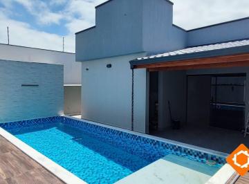 Casa · 120m² · 3 Quartos · 4 Vagas · CASA NOVA COM PISCINA E SAUNA A 100M DO MAR! JD REGINA - ITANHAEM/SP