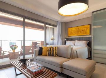 Apartamento · 41m² · 1 Quarto · 1 Vaga · Aluguel de Studio 41m² Mobiliado - Varanda e 1 vaga - Andar Alto no Brooklin