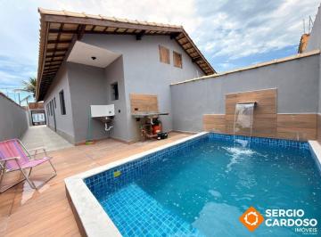 Casa · 63m² · 2 Quartos · 2 Vagas · CASA NOVA COM PISCINA! 2 QUARTOS 1 SUÍTE - LADO PRAIA - ITANHAÉM/SP