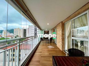 7f1b5d94ac91dcb1cf1b7a97f374eb3f4b93e152 · Apartamento com 3 dormitórios para alugar, 159 m² por R$ 12.000,00/mês - Gonzaga - Santos/SP
