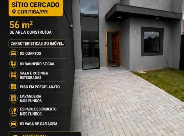 Casa de 3 quartos, Curitiba · Casa Nova 03 Quartos - 56 m² no Sítio Cercado