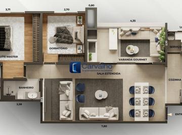 2 Quartos - 83m² · Milão Residencial com 2 Quartos 1 Suíte