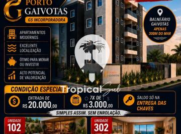 Apartamento · 57m² · 1 Quarto · 1 Vaga · Lançamento Apartamento à venda, Gaivotas, MATINHOS - PR