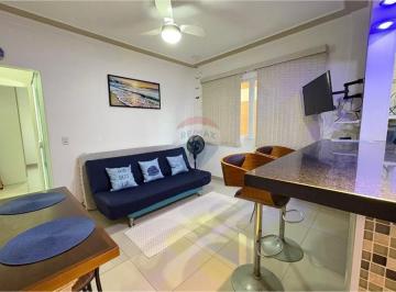 Apartamento · 44m² · 1 Quarto · 1 Vaga · Apartamento para alugar na Praia do Tombo – Guarujá | 1 dormitório reformado e mobiliado