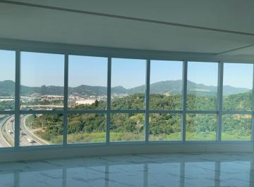 Living com janelas de ponta a ponta para o Rio Camboriú, o mangue e os morros · Apartamento 3 quartos 187m² Torre Pacific Balneário Camboriú